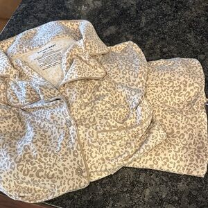 Taupe Leopard-Print  Pajama Set